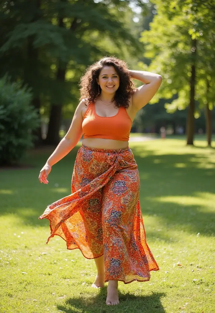 25 Baddie Date Night Outfit Inspirations For Real Life - 12. Bold Print Maxi Skirt