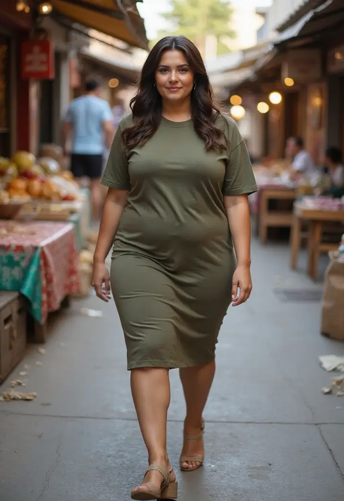 25 Baddie Date Night Outfit Inspirations For Real Life - 25. Effortless T-Shirt Dress