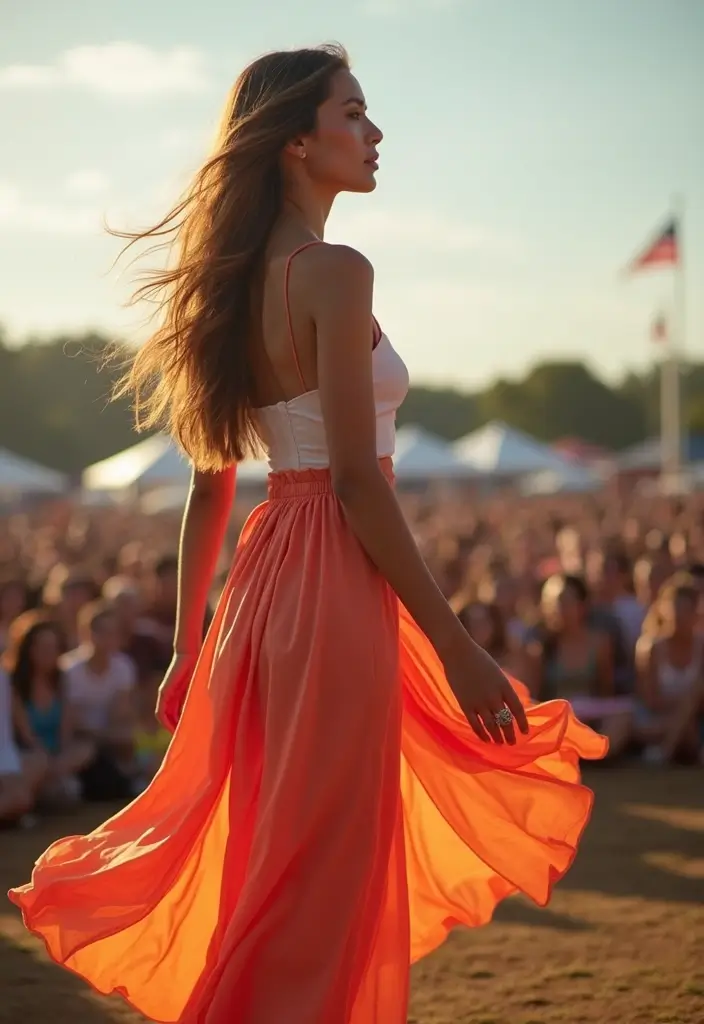 25 Chic Concert Aesthetic Outfits To Copy Right Now - 12. Flowy Skirts