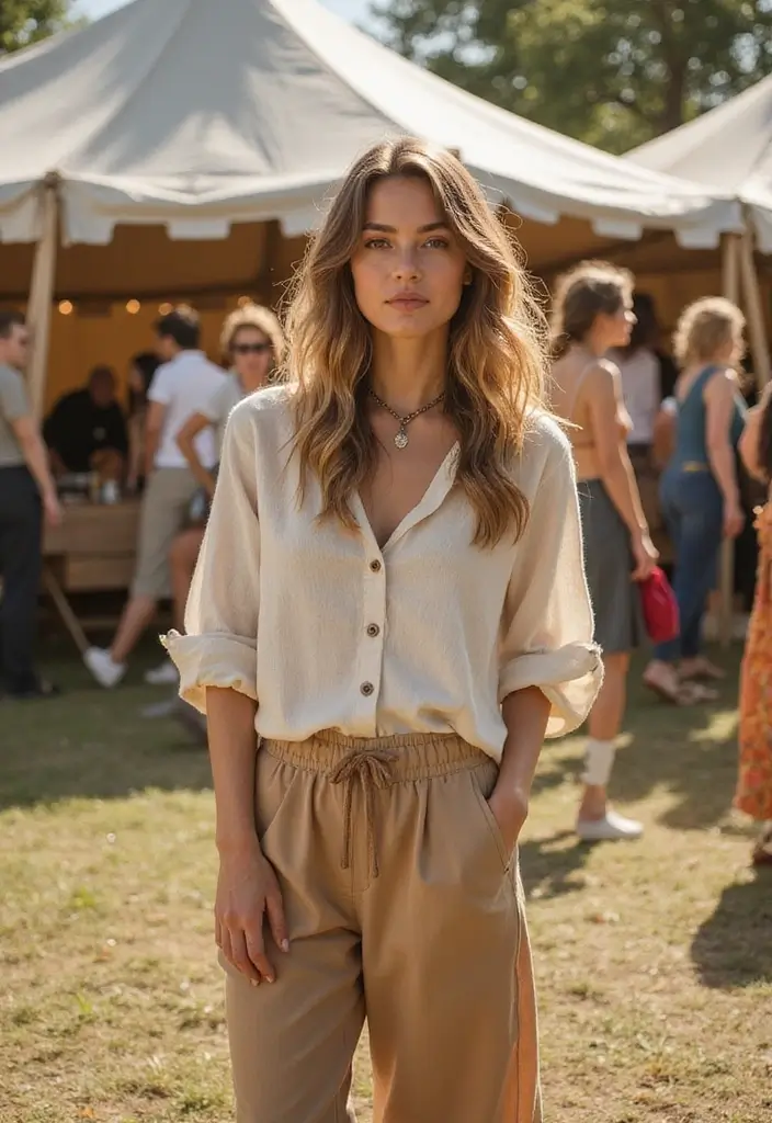 25 Chic Concert Aesthetic Outfits To Copy Right Now - 22. Natural Fabrics