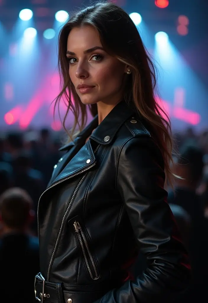 25 Chic Concert Aesthetic Outfits To Copy Right Now - 3. Edgy Leather Jackets