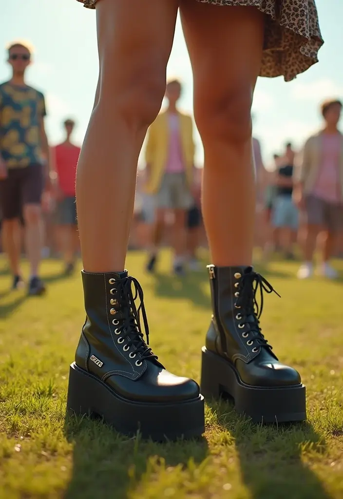 25 Chic Concert Aesthetic Outfits To Copy Right Now - 7. Chunky Platform Boots