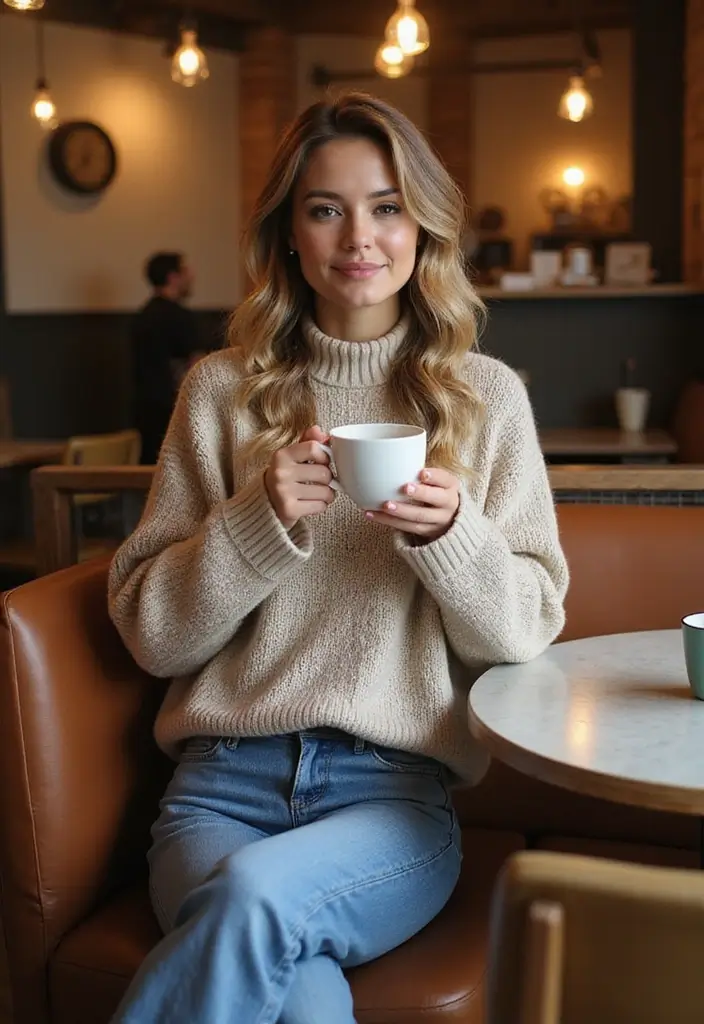 25 Jeans Rectos Outfit Ideas That Feel Effortless - 2. Oversized Sweater and Straight-Leg Jeans