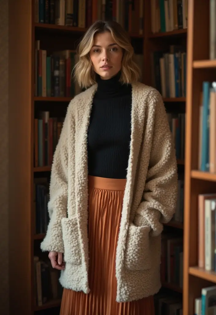 25 Librarian Aesthetic Outfit Styling Tips To Wear With Confidence - 1. Cozy Cardigans Are Your Best Friend