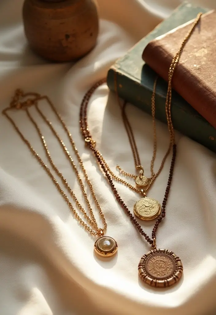 25 Librarian Aesthetic Outfit Styling Tips To Wear With Confidence - 17. Layered Necklaces for a Boho-Chic Look