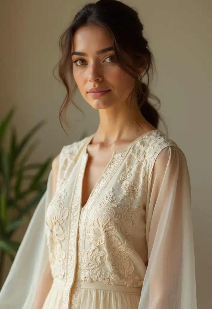 25 Mehndi Outfit Ideas That Flatter Every Figure - 21. Luxe Chikan Embroidery