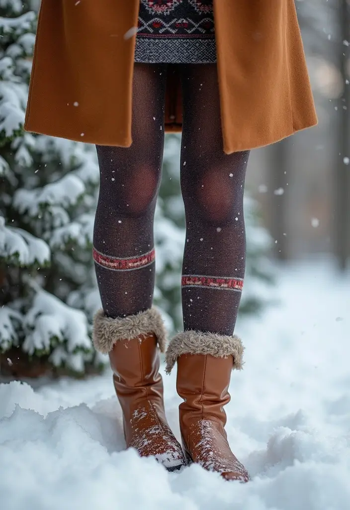 25 Outfit Invernali Chic Styling Tips To Wear With Confidence - 23. Warm Tights