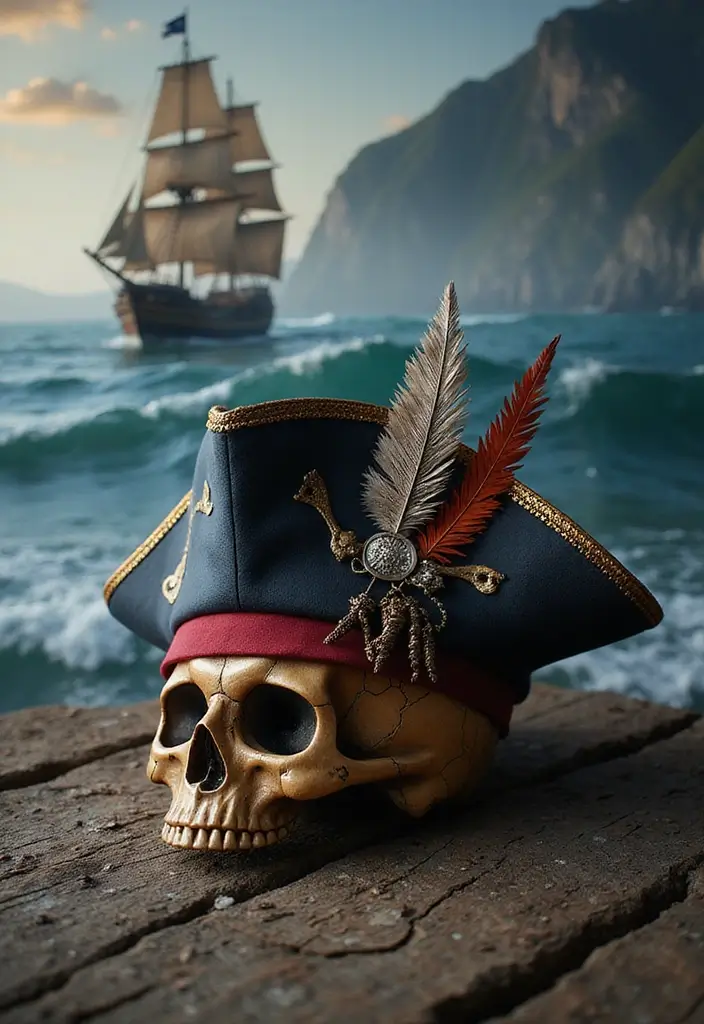 25 Stylish Pirate Aesthetic Female Outfits for Every Occasion - 19. The Perfect Pirate Hat