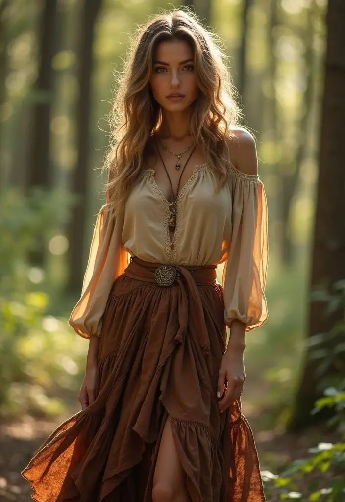 25 Stylish Pirate Aesthetic Female Outfits for Every Occasion - 4. Bohemian Pirate Chic
