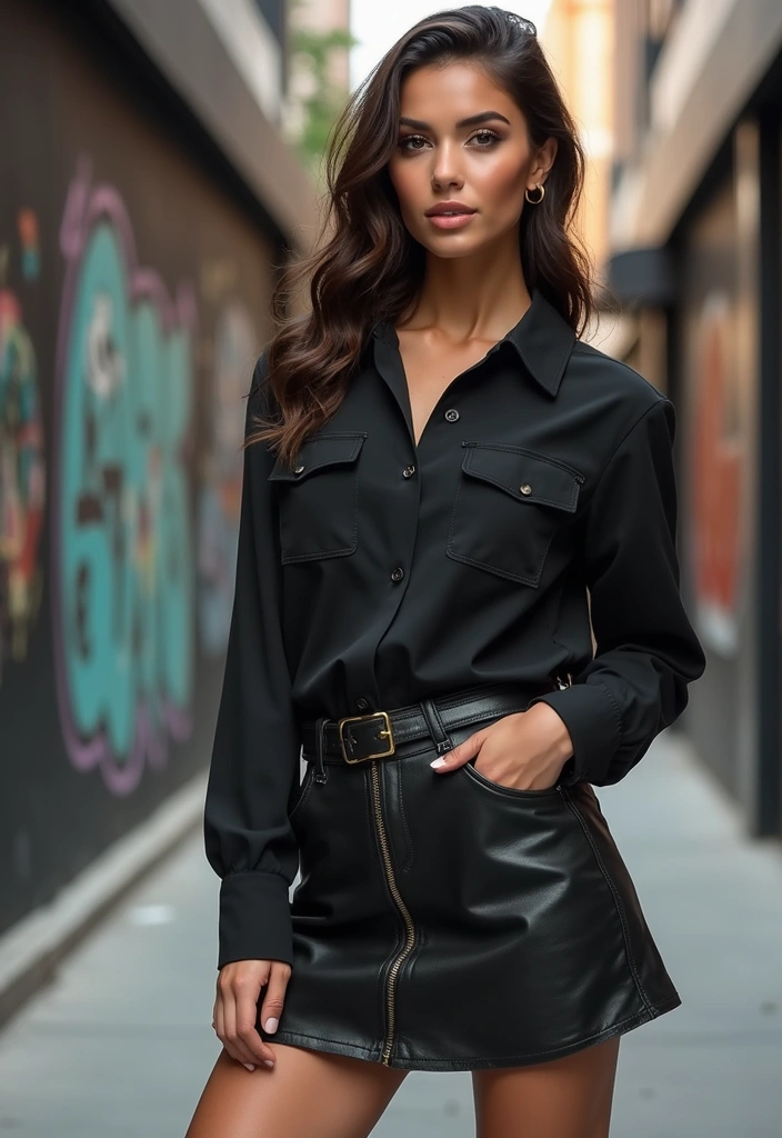 26 Chic Black Button Up Shirt Outfits To Copy Right Now - 10. Street Style Chic