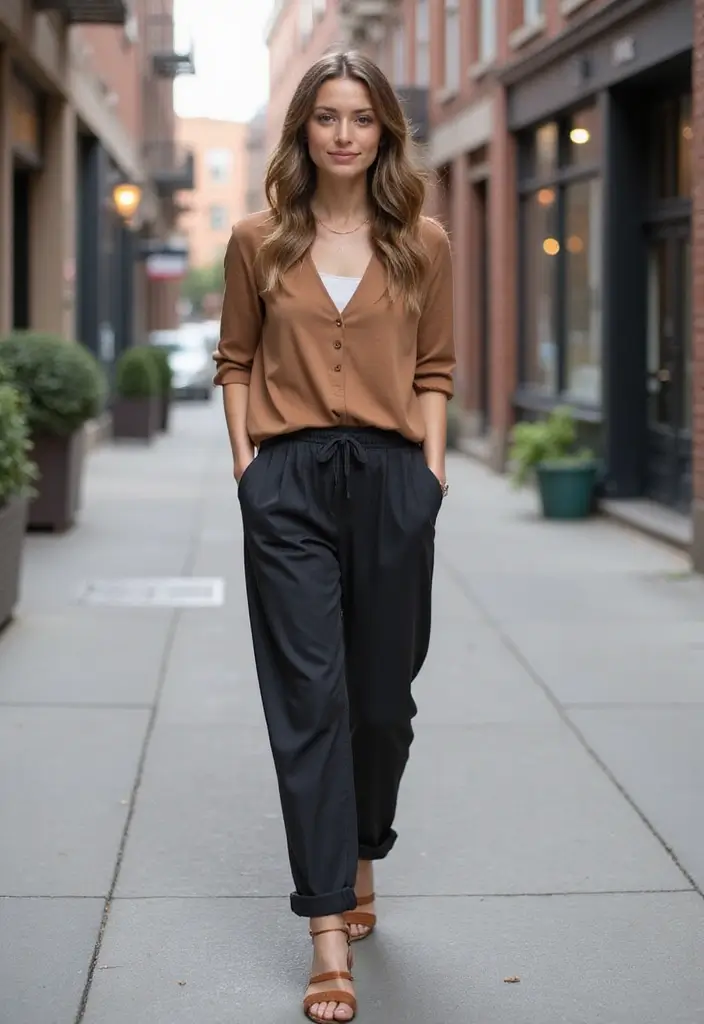 26 Estilo Natural Mujer Outfit That Flatter Every Figure - 12. Relaxed Fit Trousers
