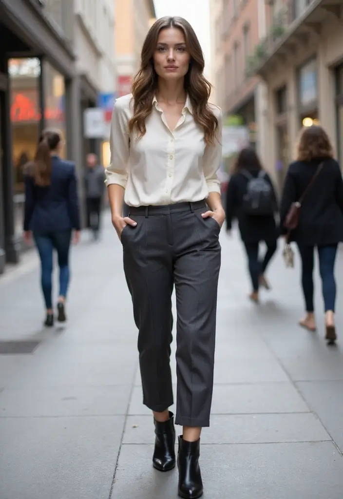 26 Estilo Natural Mujer Outfit That Flatter Every Figure - 4. Tailored Trousers