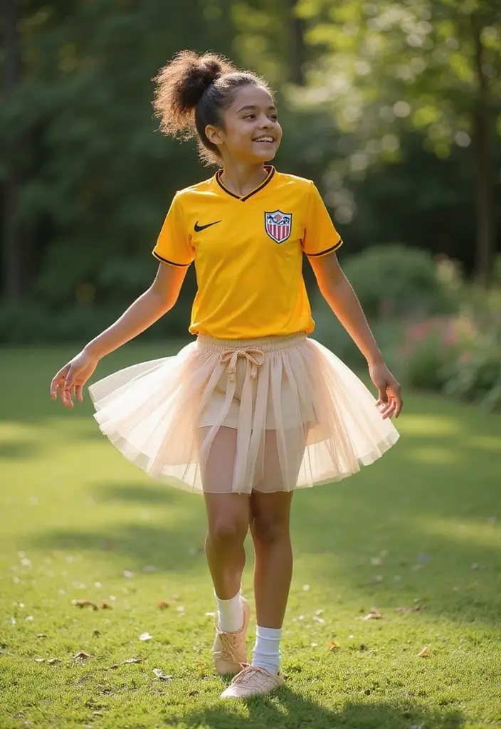 26 Fresh Soccer Jersey Outfit Ideas You Need To Try - 23. Effortless with a Tulle Skirt