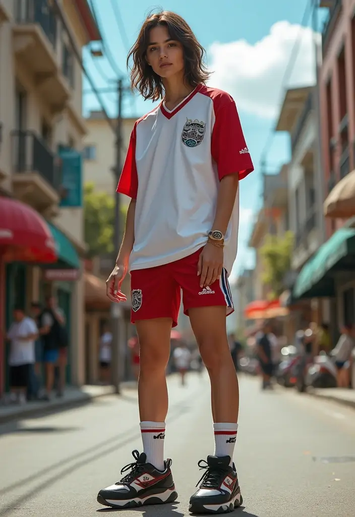 26 Fresh Soccer Jersey Outfit Ideas You Need To Try - 5. Oversized Look with Bike Shorts