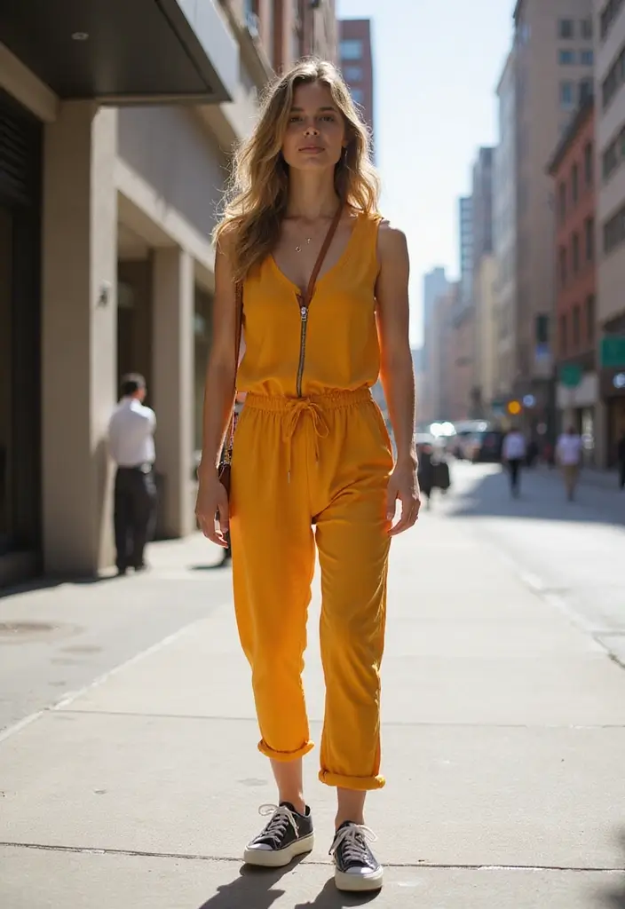 26 Jpop Idol Outfit Dress To Impress Ideas That Feel Effortless - 5. Casual Jumpsuits with Sneakers