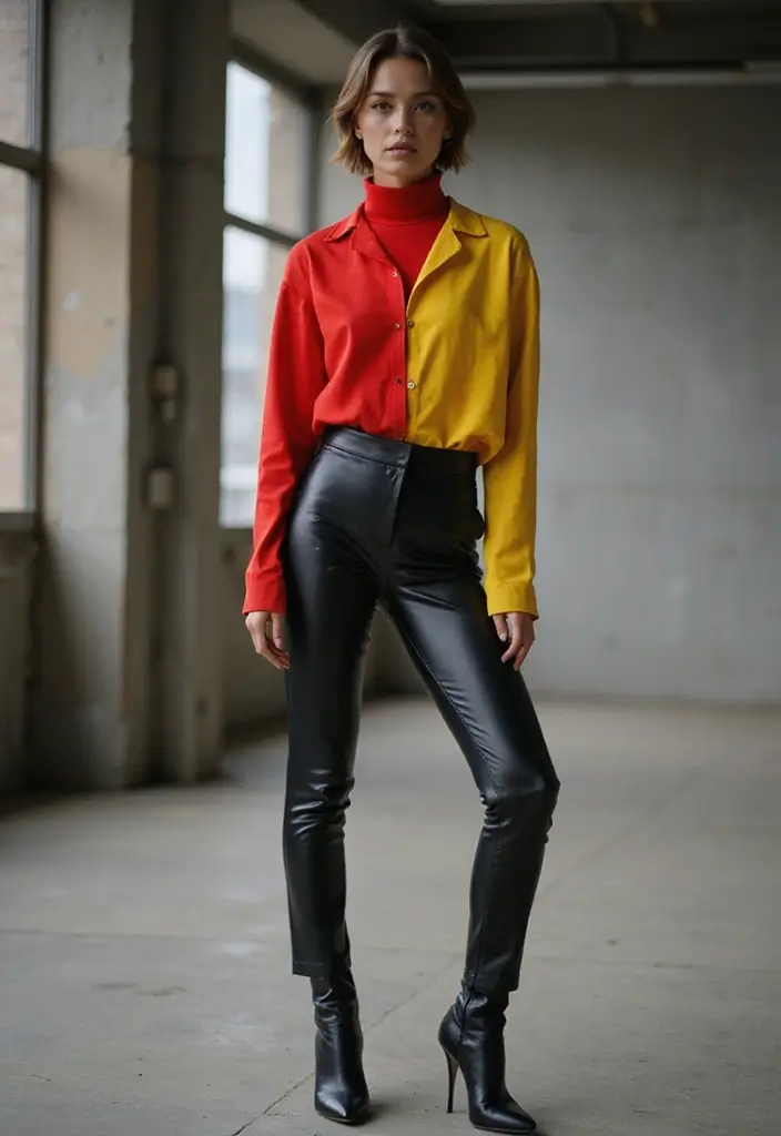 26 Jpop Idol Outfit Dress To Impress Ideas That Feel Effortless - 8. Bold Color Block Outfits