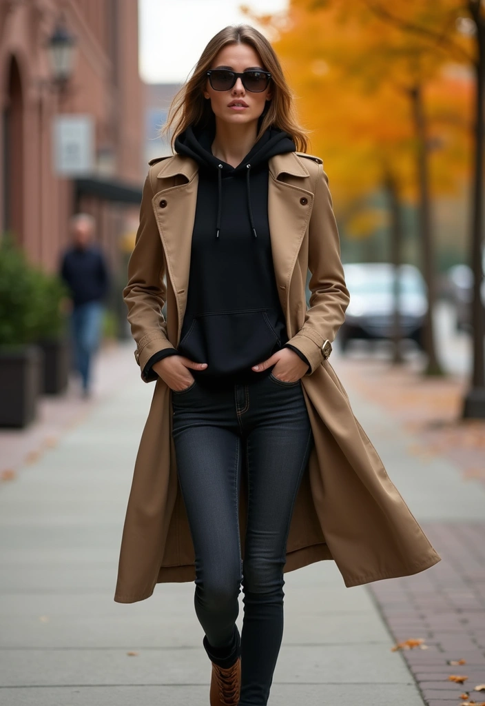 27 Chic Black Zip Up Hoodie Outfit To Copy Right Now - 3. Layered for Fall
