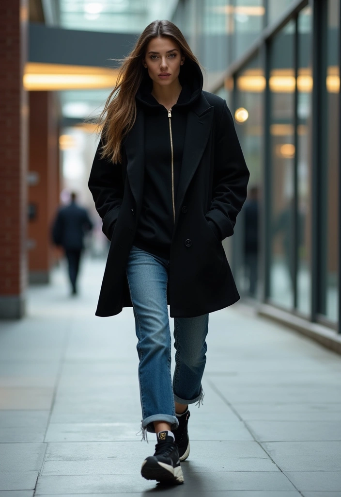 27 Chic Black Zip Up Hoodie Outfit To Copy Right Now - 8. Street Style Queen
