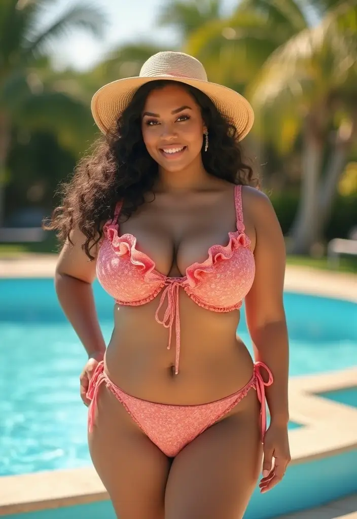 27 Pool Party Outfit Black Women Looks That Will Upgrade Your Wardrobe - 11. Sweetheart Necklines