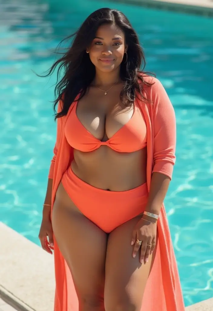 27 Pool Party Outfit Black Women Looks That Will Upgrade Your Wardrobe - 16. Bright Monochrome Looks