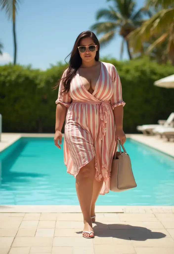 27 Pool Party Outfit Black Women Looks That Will Upgrade Your Wardrobe - 6. Stylish Wrap Dresses