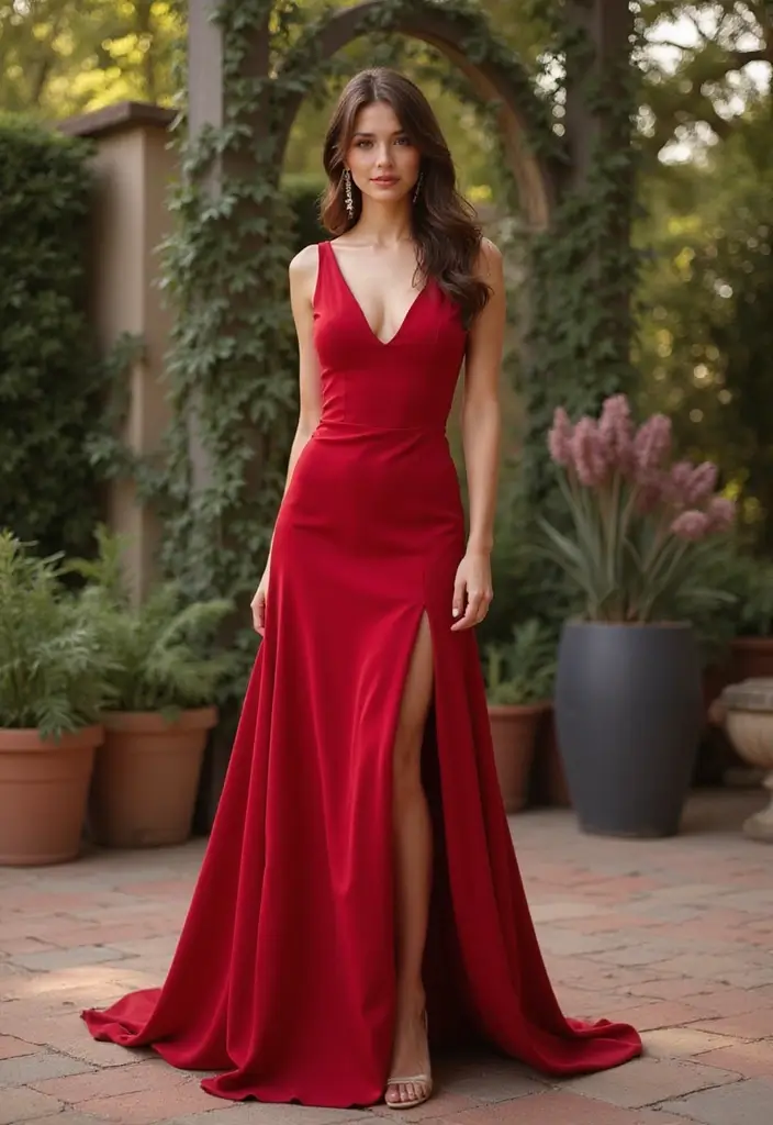 27 Stylish Red Dress Outfits Elegant For Every Occasion - 12. Elegant High-Low Red Dress