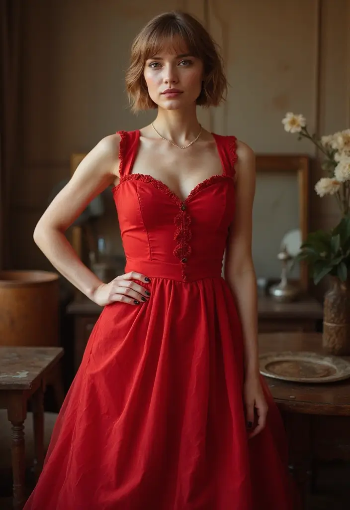 27 Stylish Red Dress Outfits Elegant For Every Occasion - 8. Vintage-Inspired Red Dress