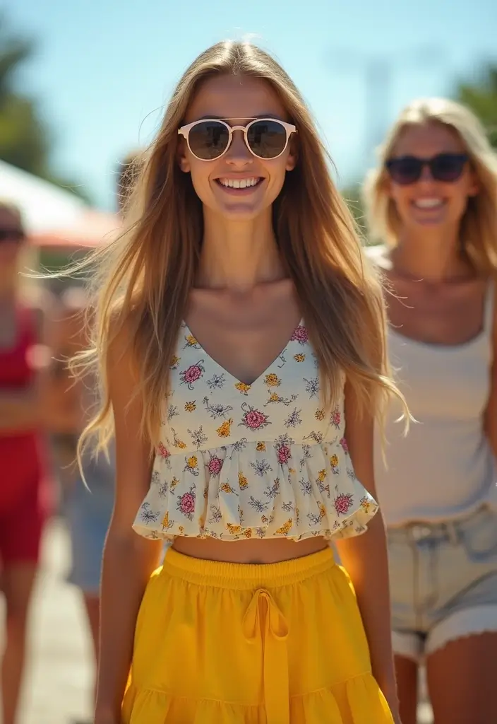 27 Stylish Yellow Skirt Outfits For Every Occasion - 17. Sporty Dress with a Yellow Skirt