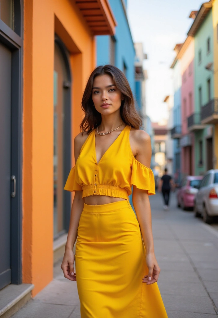 27 Stylish Yellow Skirt Outfits For Every Occasion - 25. Complementary Color Pairings