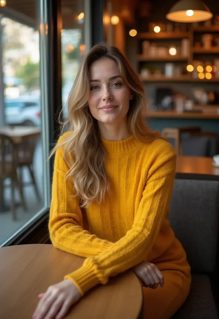 27 Stylish Yellow Skirt Outfits For Every Occasion - 27. Casual Sunday with a Sweater Dress