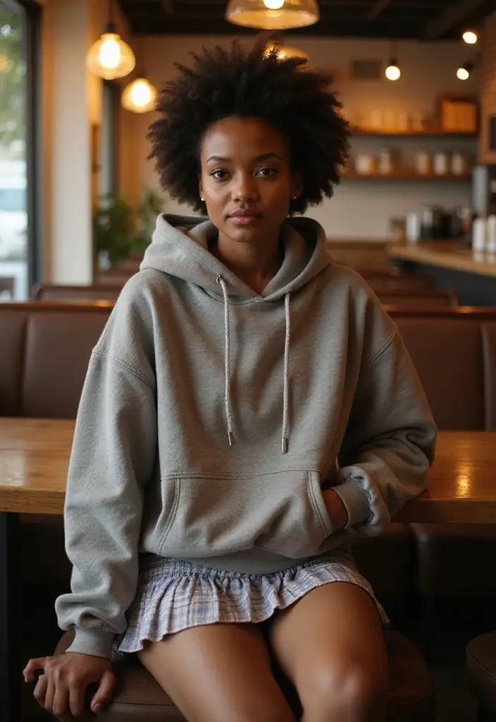 27 Trendy Tennis Skirt Outfit Black Women To Refresh Your Closet - 2. Sporty Chic with a Hoodie