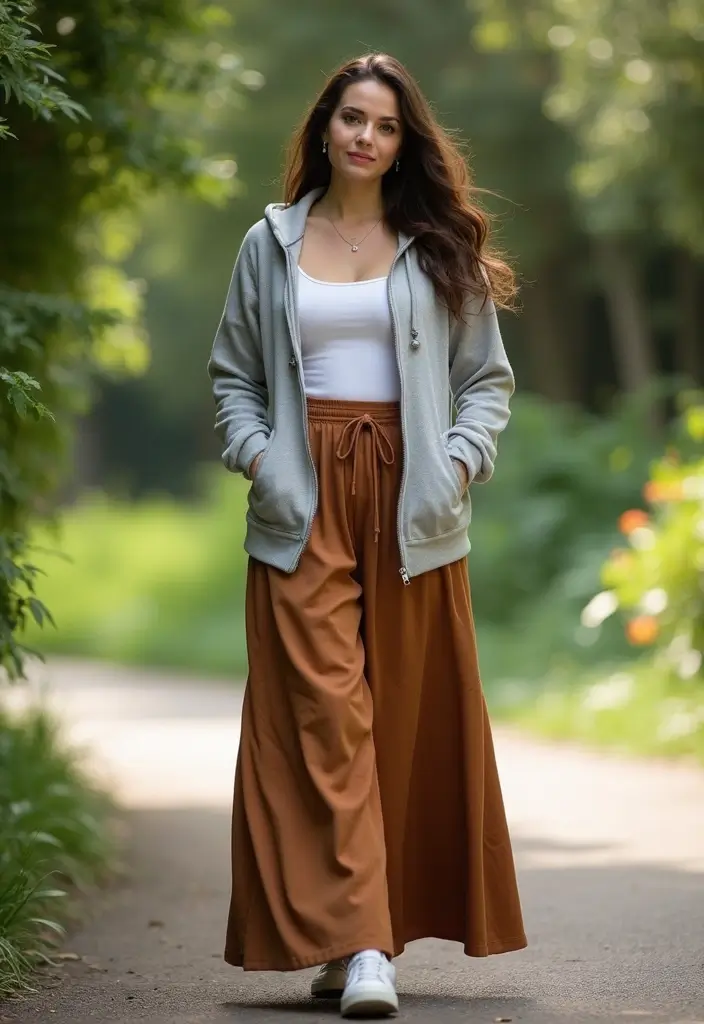 27 Zip Up Hoodie Outfits That Flatter Every Figure - 11. Hoodie with a Long Skirt