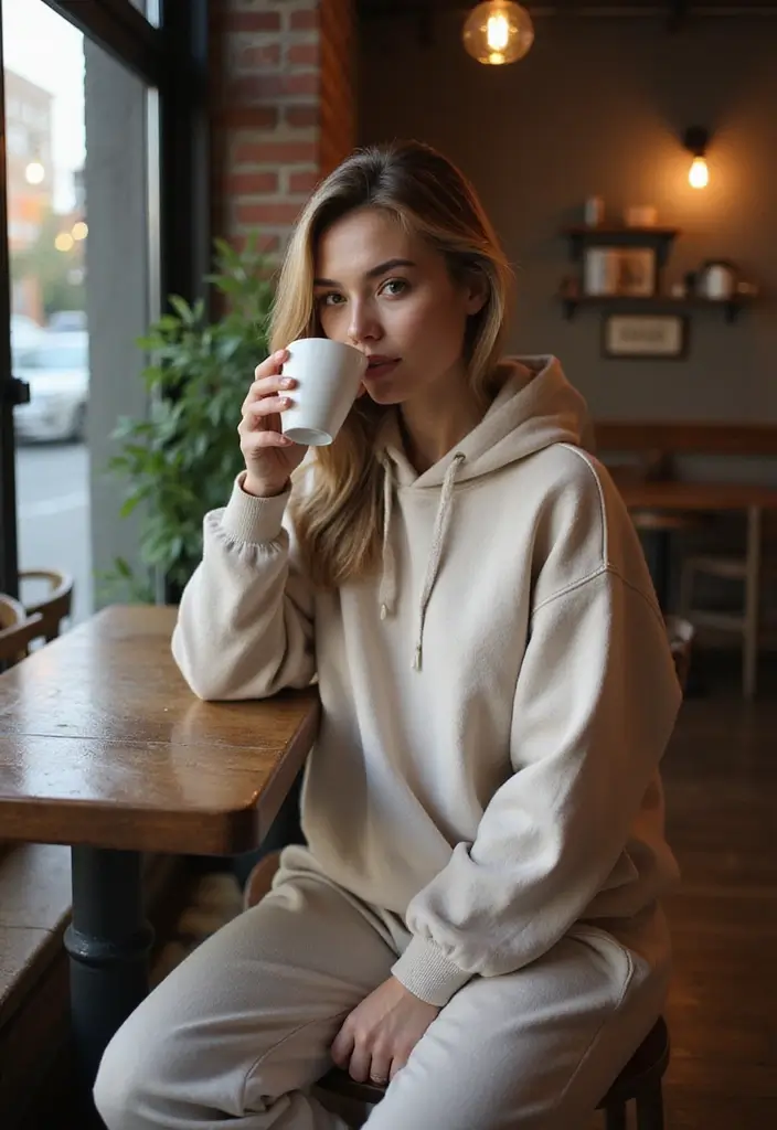 28 Basic White Girl Outfits That Flatter Every Figure - 2. Oversized Hoodie with Joggers