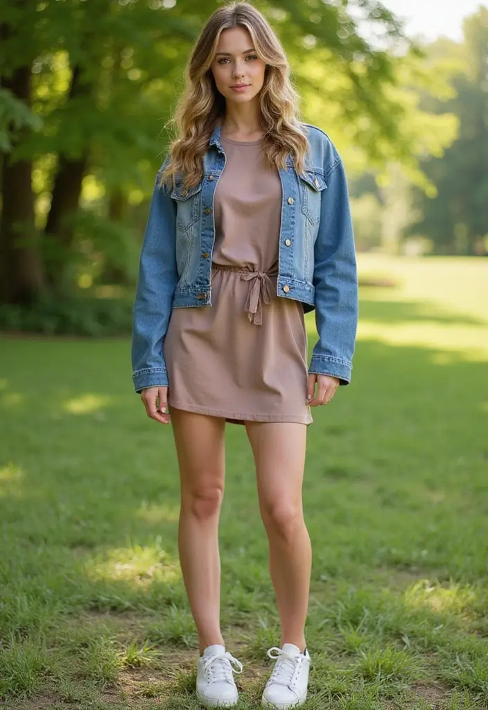 28 Basic White Girl Outfits That Flatter Every Figure - 6. Casual Mini Dress and Sneakers