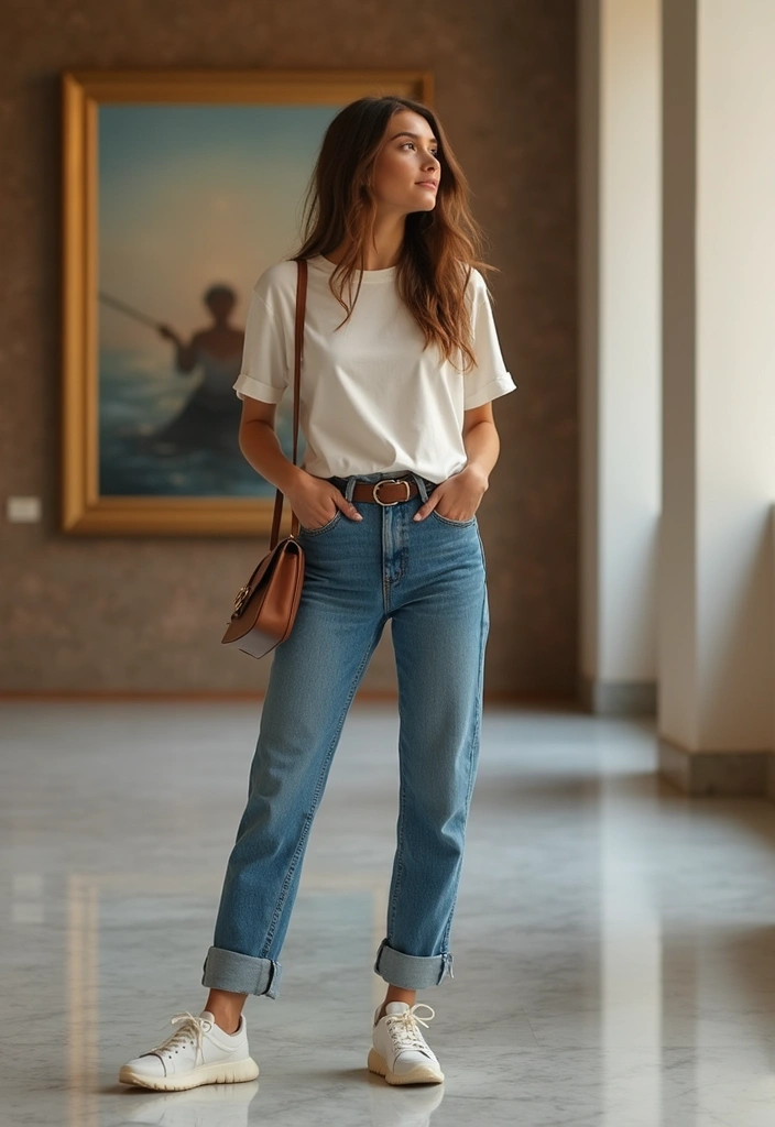 28 Museum Date Outfit Ideas That Feel Effortless - 23. Relaxed with a Boxy Tee