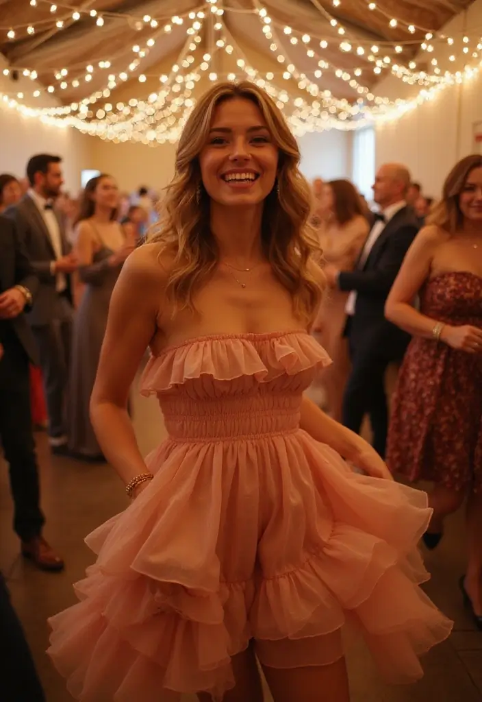 28 Stylish Outfit Casamiento Invitada Noche For Every Occasion - 24. Layered Ruffle Dress