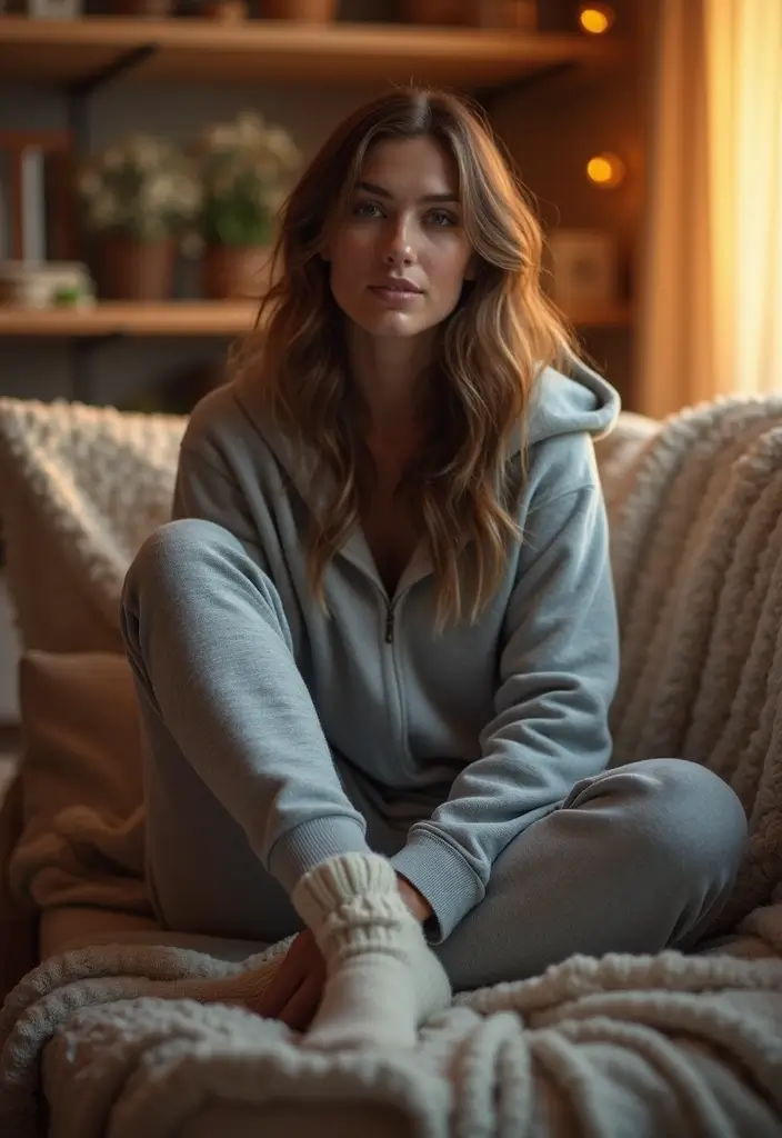 28 Stylish Pans Grises Outfit For Every Occasion - 11. Cozy Evening In