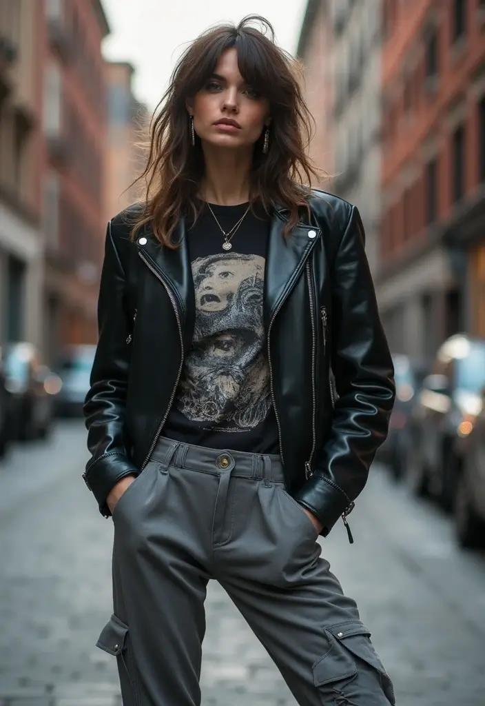 28 Stylish Pans Grises Outfit For Every Occasion - 16. Effortlessly Edgy