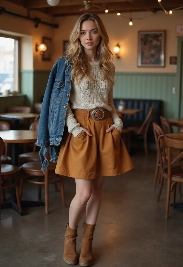 28 Taylor Swift Outfit Ideas That Feel Effortless - 6. Playful Skirts and Knit Sweaters