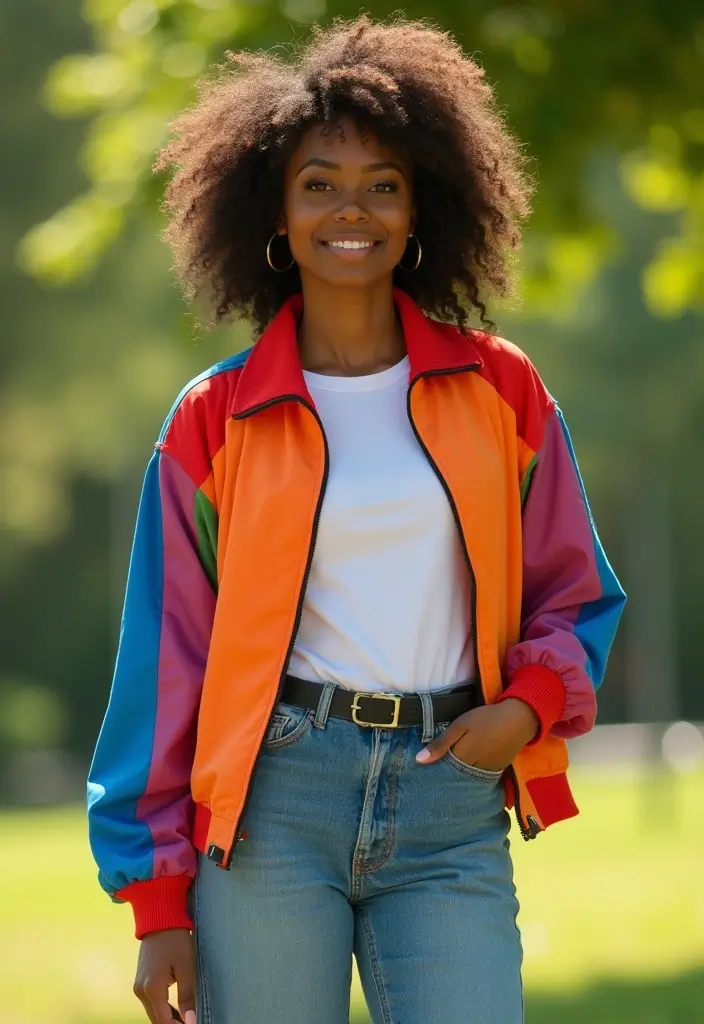 29 Chic Jean Outfit Ideas for Black Women to Copy Right Now - 17. Sporty Chic with Tracksuit and Jeans