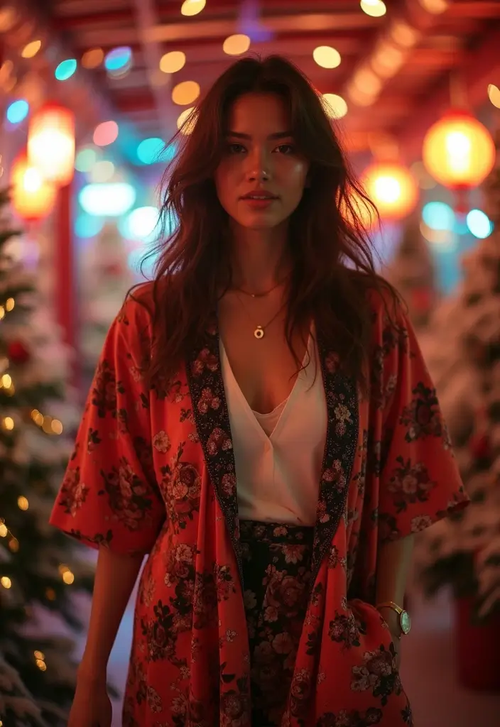 29 Chic Winter Party Outfit Ideas to Copy Right Now - 24. The Modern Kimono