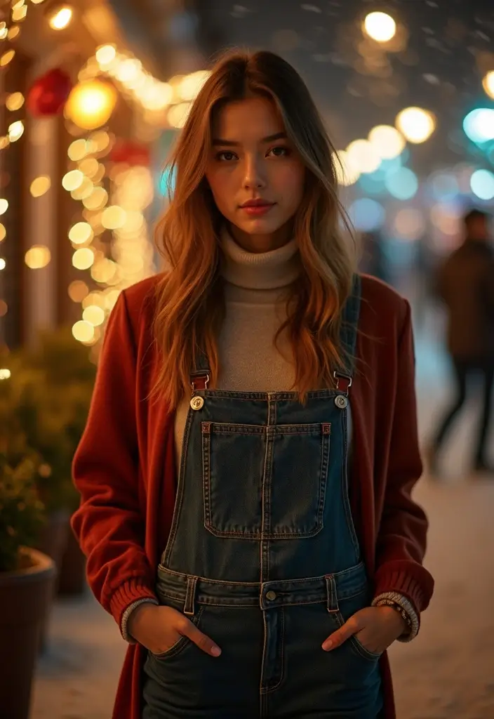 29 Chic Winter Party Outfit Ideas to Copy Right Now - 6. Practical yet Stylish Overalls