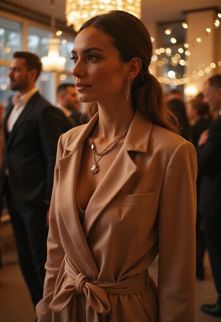 29 Chic Winter Party Outfit Ideas to Copy Right Now - 8. Elegant Wrap Dress