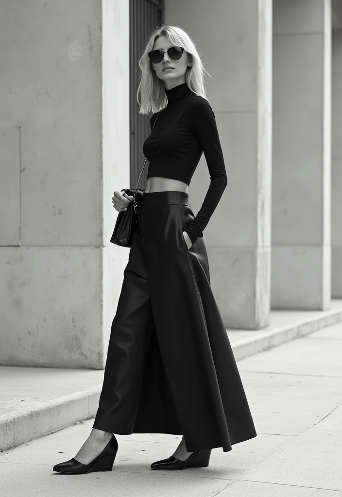 29 Fresh Maxi Skirt Outfit Ideas You Need To Try - 6. Monochrome Magic