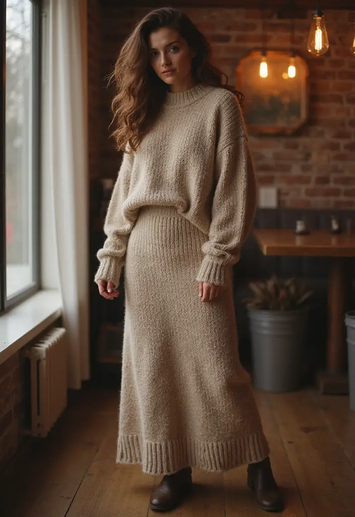 29 Fresh Maxi Skirt Outfit Ideas You Need To Try - 9. Effortlessly Cool with an Oversized Sweater