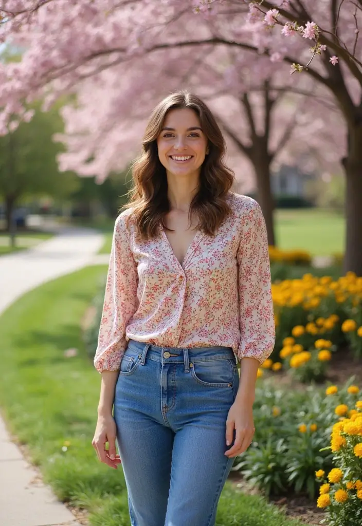 29 Must-Try Blue Jeans Outfit Combos This Season - 14. Playful Print with Denim