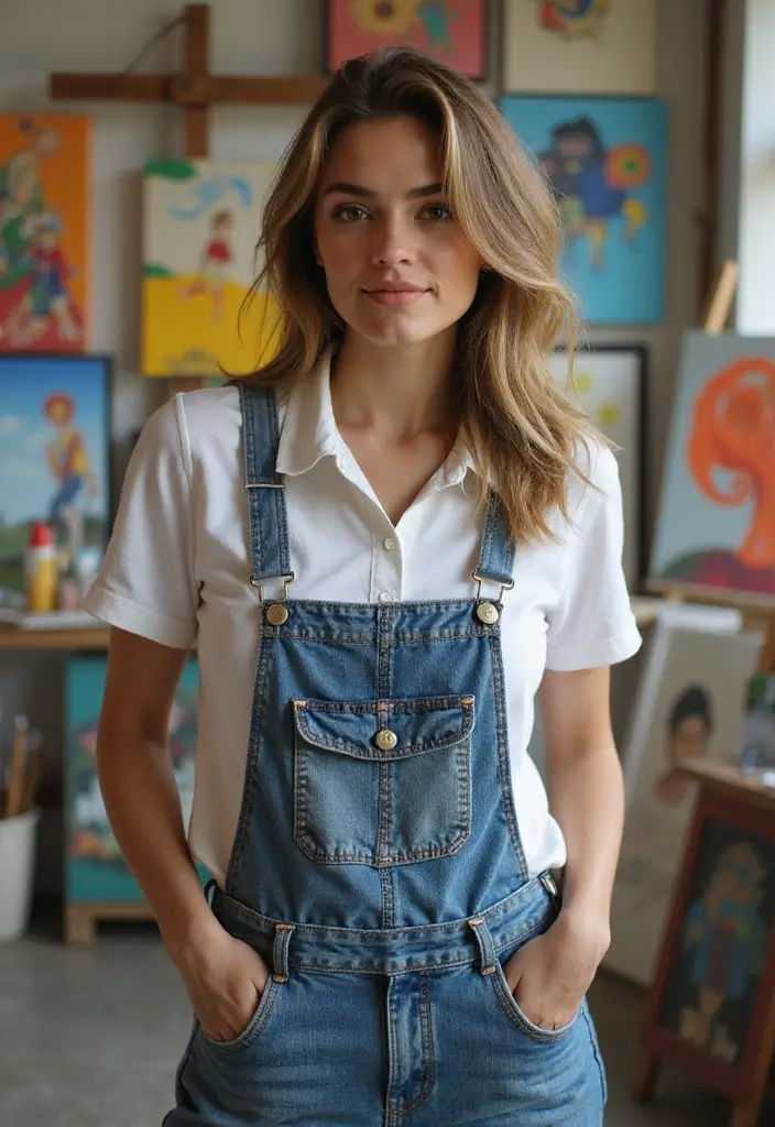 29 Polo Shirt Outfit Inspirations For Real Life - 15. Polo Shirt with Overalls