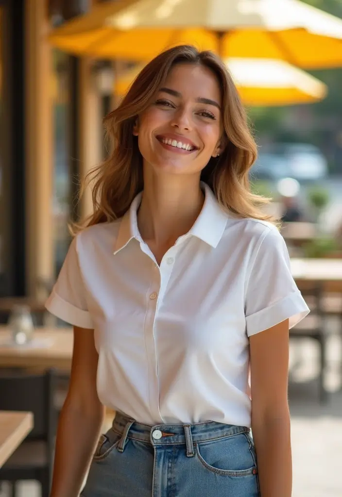 29 Polo Shirt Outfit Inspirations For Real Life - 24. Polo with a Classic A-Line Skirt