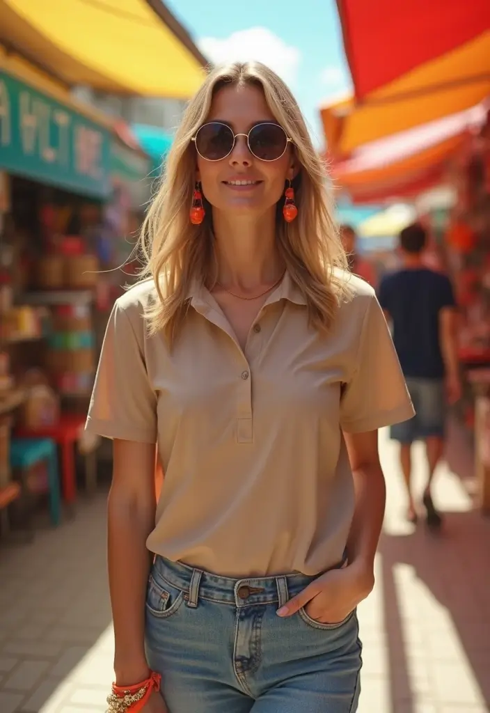 29 Polo Shirt Outfit Inspirations For Real Life - 27. Polo with Bright Accessories