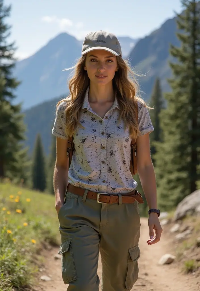 29 Polo Shirt Outfit Inspirations For Real Life - 7. Printed Polo with Cargo Pants